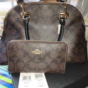 Brown Coach Handbag and Wallet